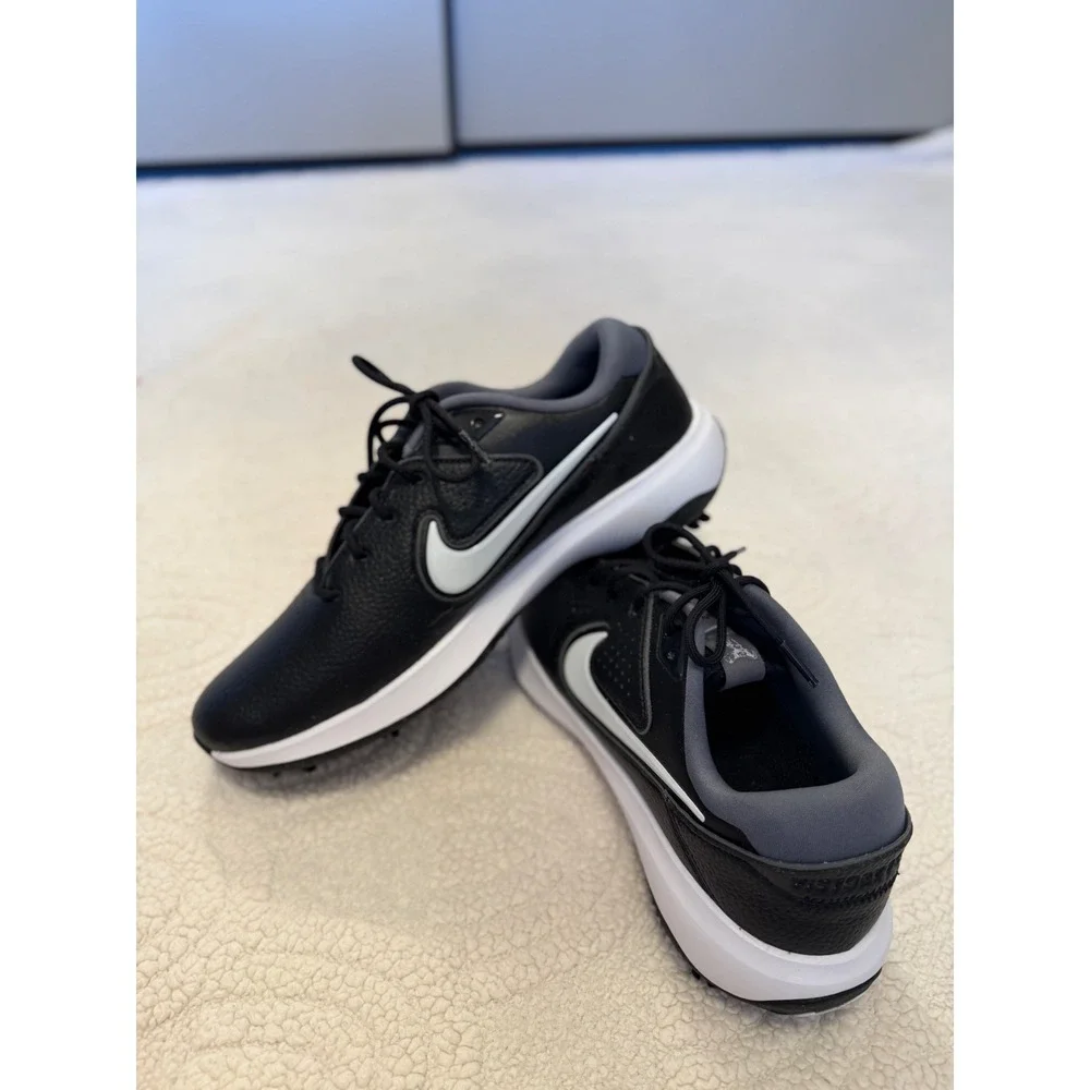 Nike Victory Pro 2 Golf Shoes Mens Black White Spiked Leather DJ4668-001